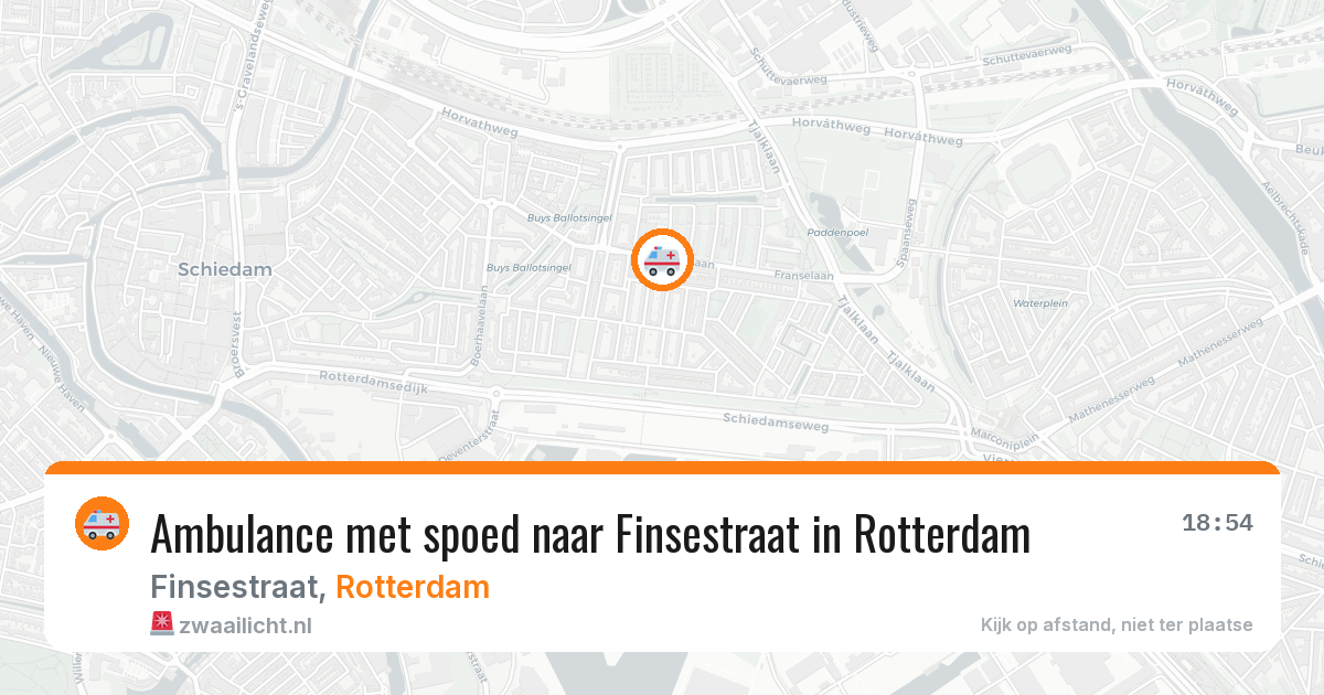 Ambulance met spoed naar Finsestraat in Rotterdam — 11 mei 2026