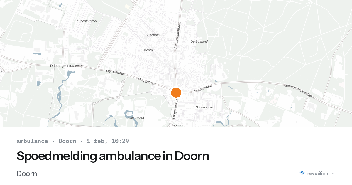 Spoedmelding ambulance in Doorn — 1 feb 2026