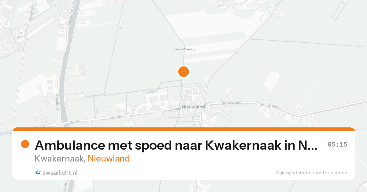 Ambulance met spoed naar Kwakernaak in Nieuwland — 23 aug 2026