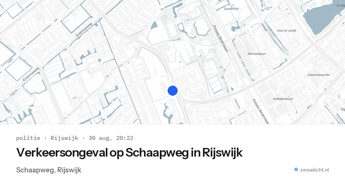 Verkeersongeval op Schaapweg in Rijswijk — 30 aug 2026