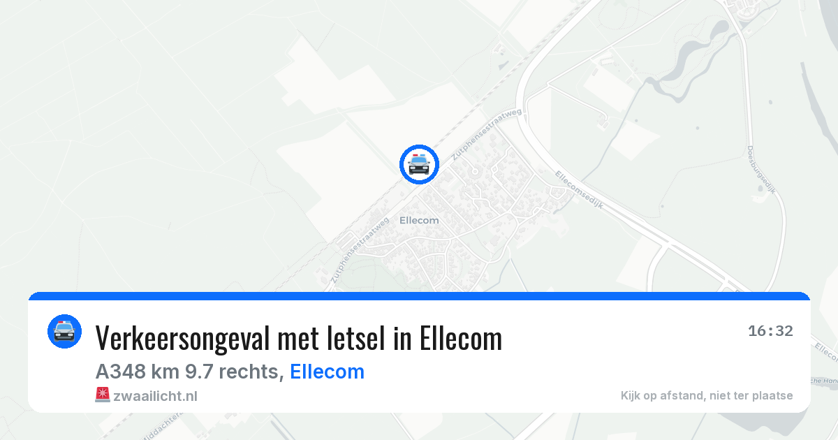 Verkeersongeval met letsel in Ellecom — 16 apr 2026