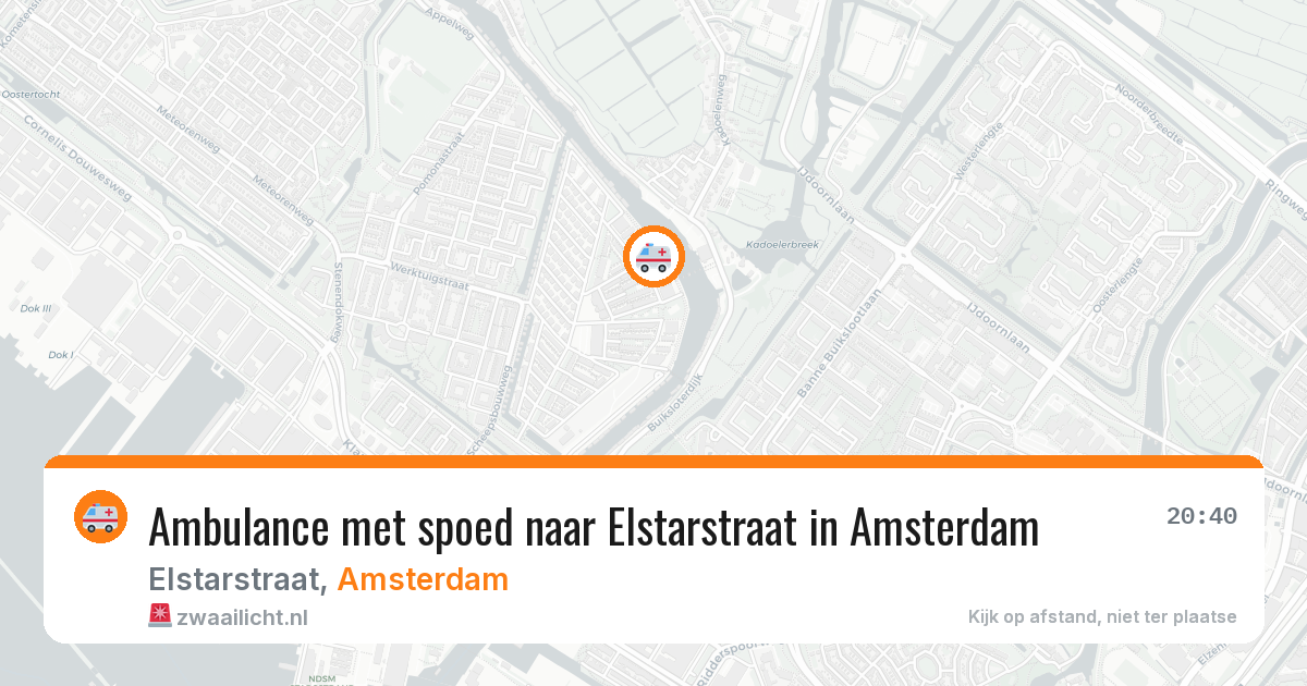 Ambulance met spoed naar Elstarstraat in Amsterdam — 10 aug 2026