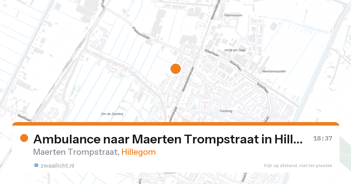 Ambulance naar Maerten Trompstraat in Hillegom — 22 aug 2026