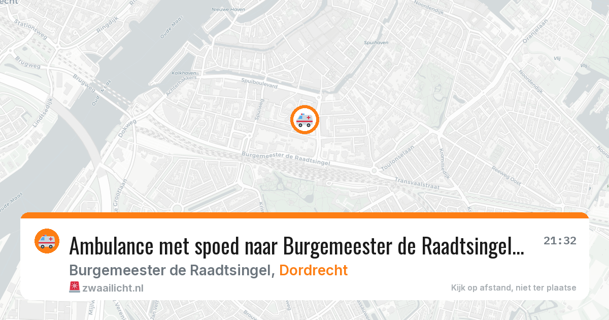 Ambulance met spoed naar Burgemeester de Raadtsingel in Dordrecht — 10 aug 2026