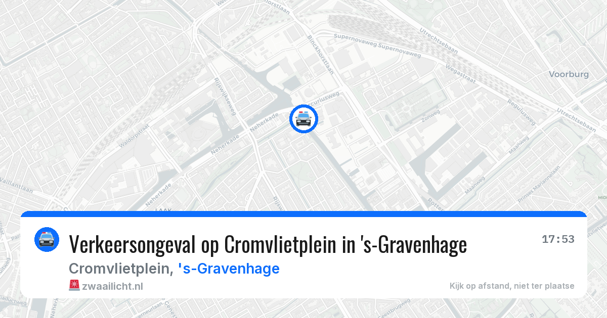 Verkeersongeval op Cromvlietplein in 's-Gravenhage — 17 jan 2026