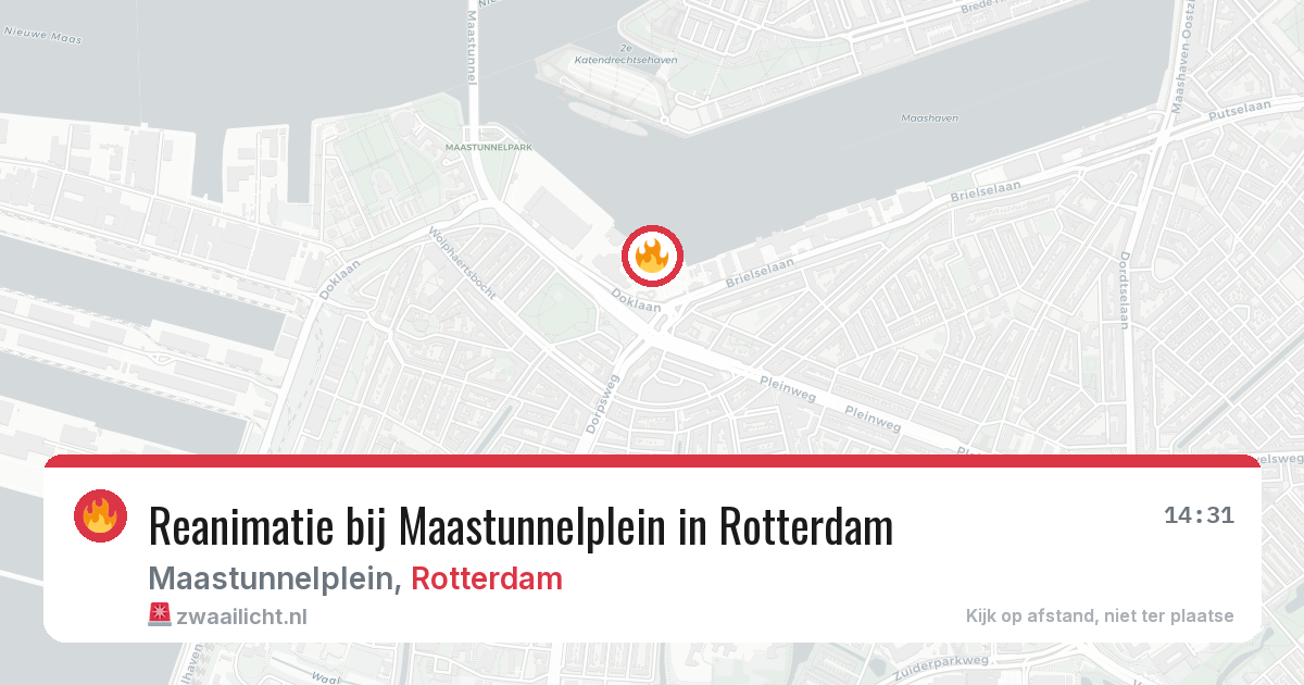 Reanimatie bij Maastunnelplein in Rotterdam — 14 jun 2026
