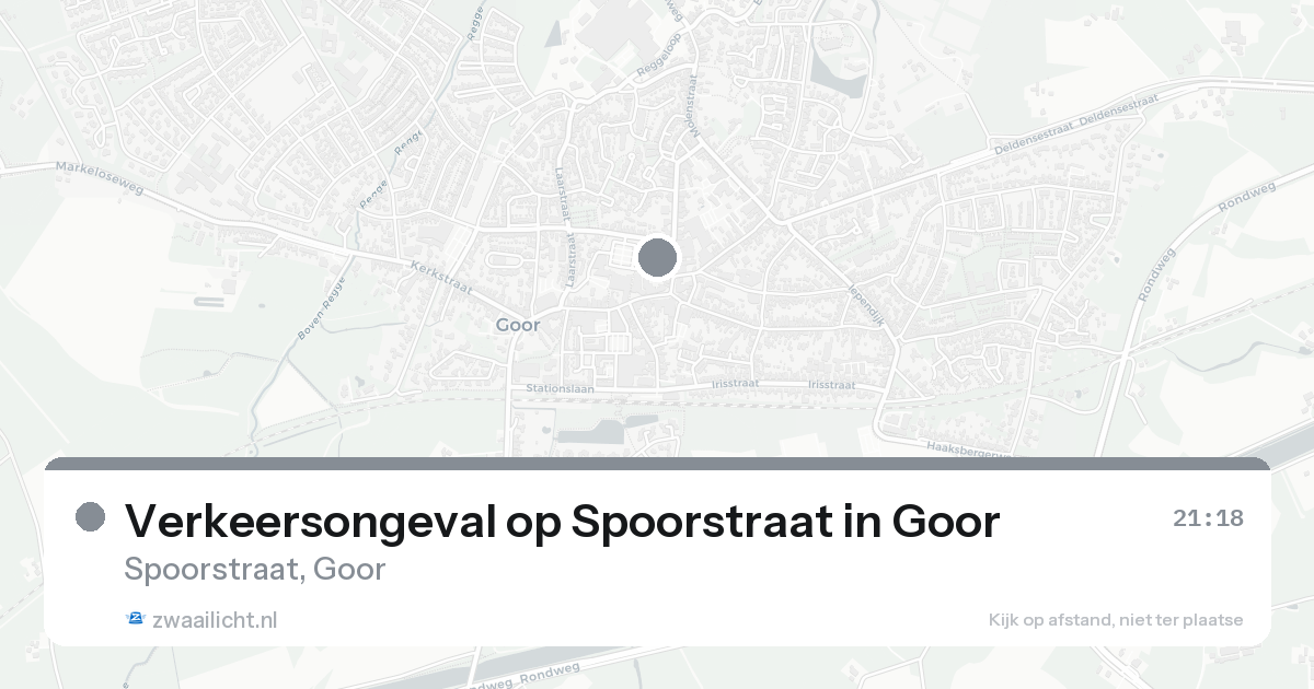 Verkeersongeval op Spoorstraat in Goor — 13 aug 2026