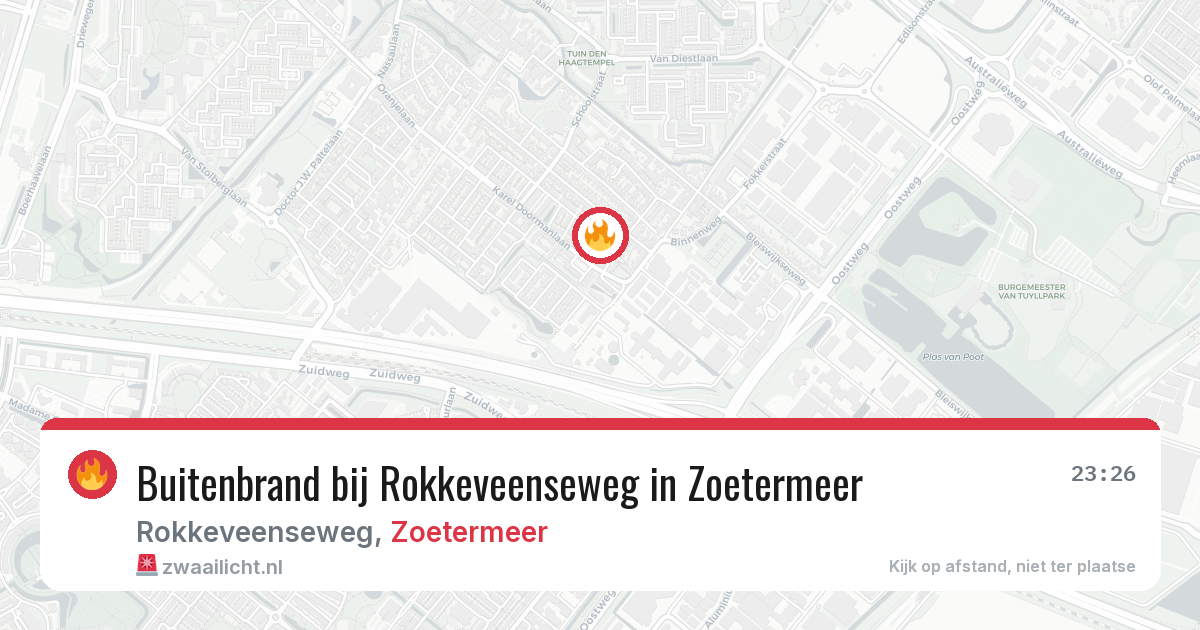 Buitenbrand bij Rokkeveenseweg in Zoetermeer — 1 jul 2026