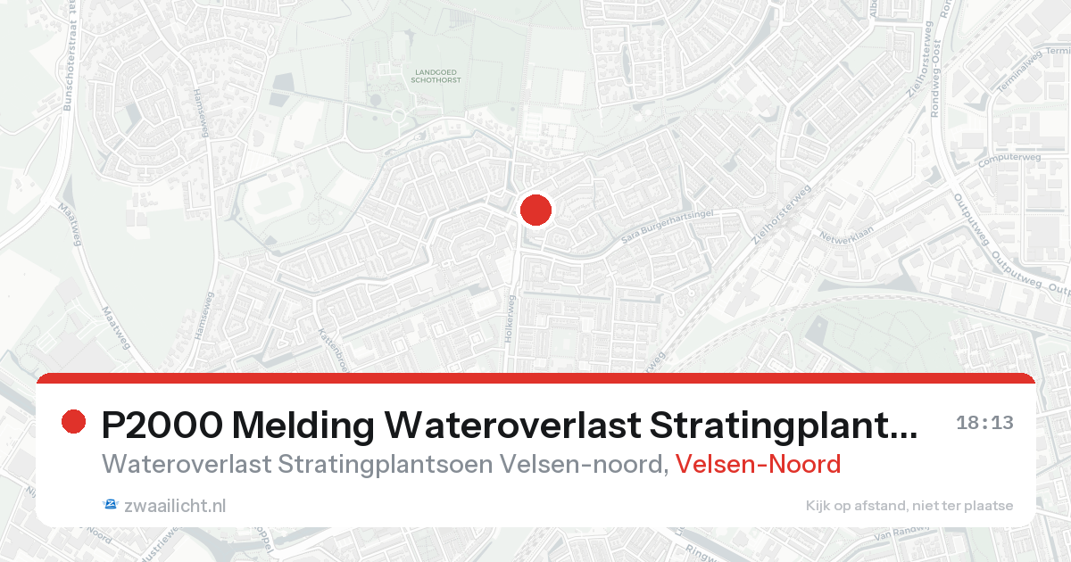 P2000 Melding Wateroverlast Stratingplantsoen Velsen-noord, Velsen-Noord — 30 jan 2026
