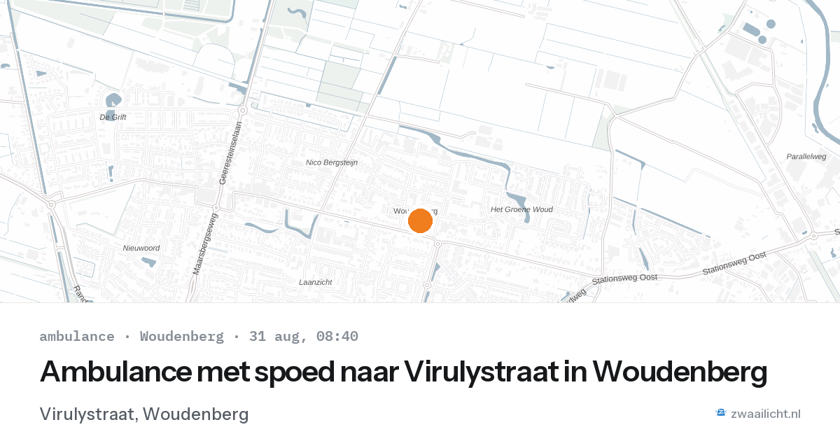 Ambulance met spoed naar Virulystraat in Woudenberg — 31 aug 2026