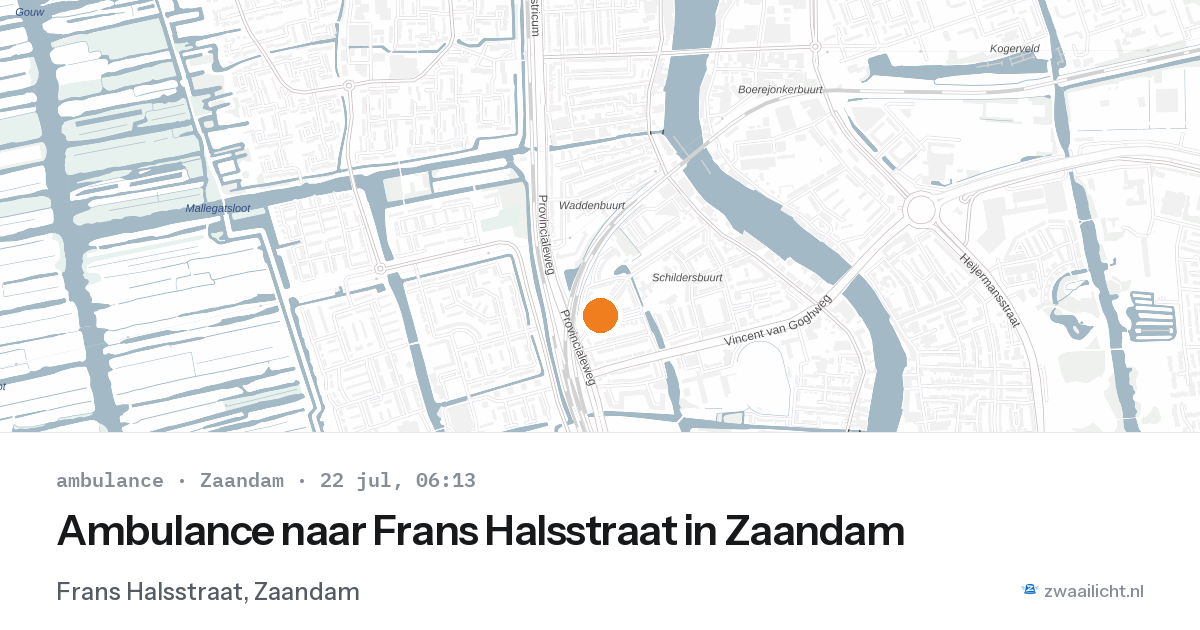 Ambulance naar Frans Halsstraat in Zaandam — 22 jul 2026