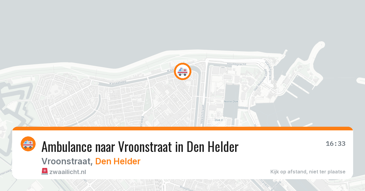 Ambulance naar Vroonstraat in Den Helder — 9 aug 2026