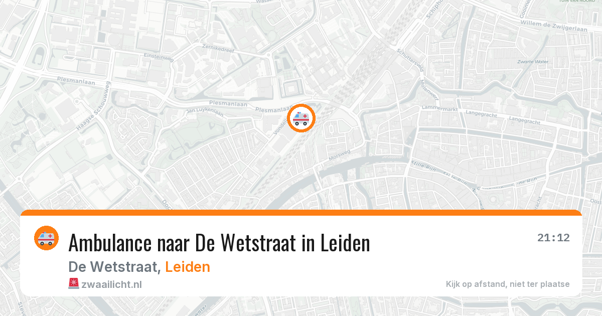 Ambulance naar De Wetstraat in Leiden — 12 aug 2026