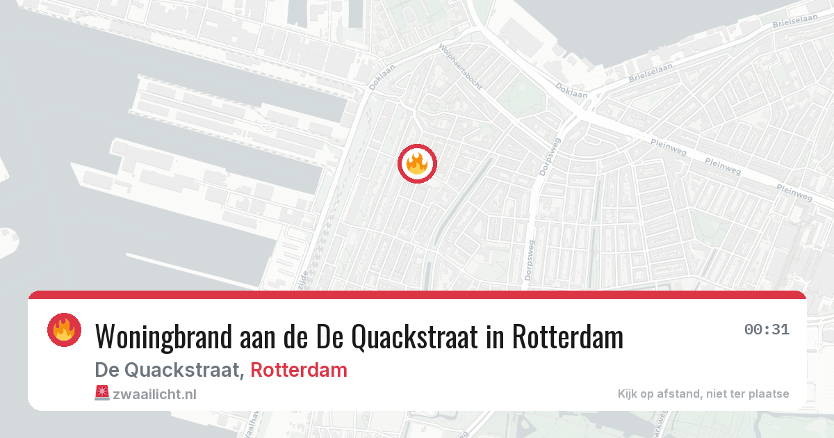 Woningbrand aan de De Quackstraat in Rotterdam — 28 jun 2026