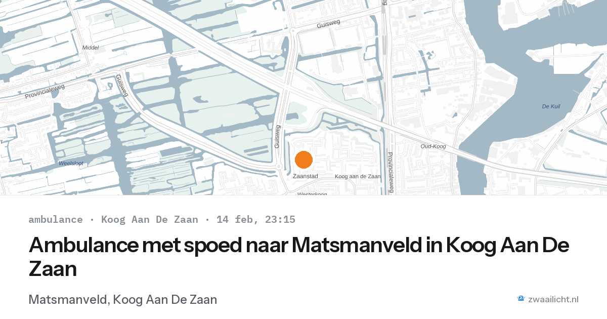 Ambulance met spoed naar Matsmanveld in Koog Aan De Zaan — 14 feb 2026