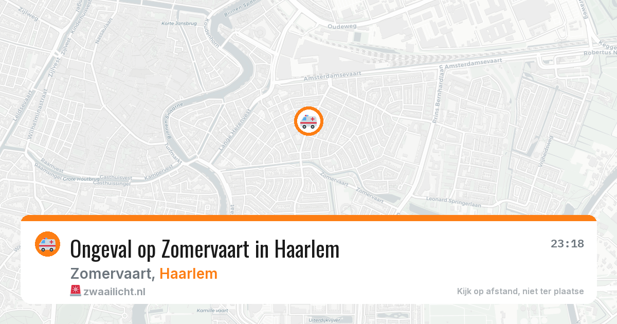 Ongeval op Zomervaart in Haarlem — 30 jul 2026