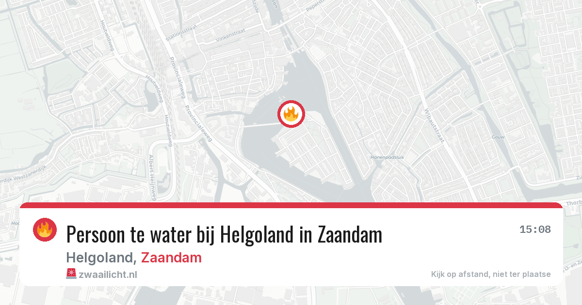 Persoon te water bij Helgoland in Zaandam — 6 apr 2026