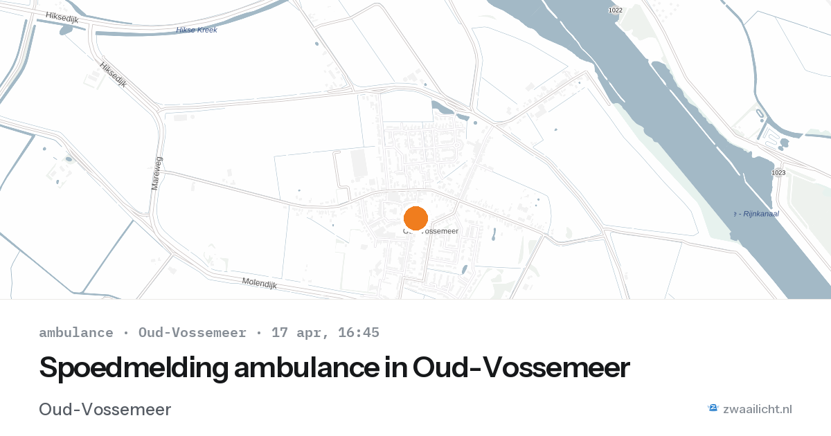Spoedmelding ambulance in Oud-Vossemeer — 17 apr 2026