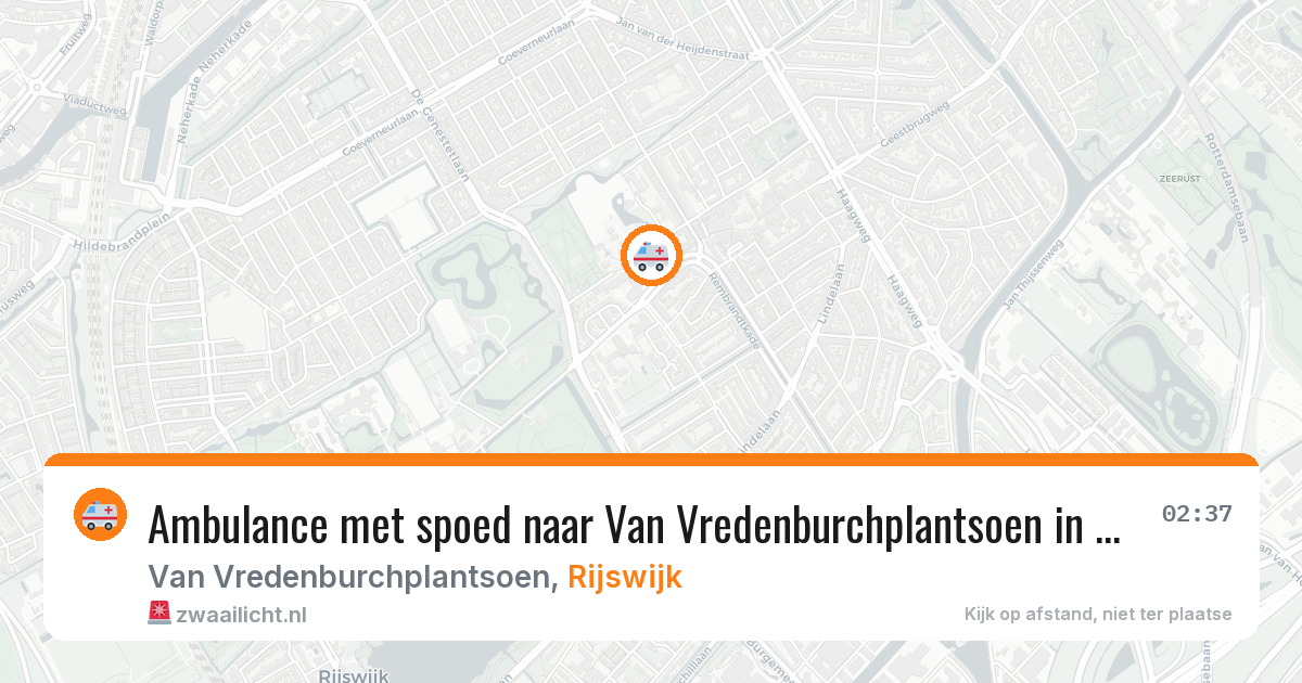 Ambulance met spoed naar Van Vredenburchplantsoen in Rijswijk — 2 apr 2026