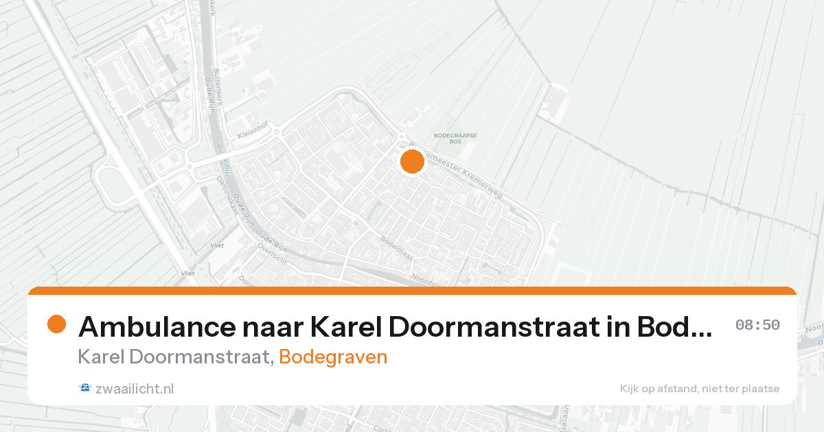 Ambulance naar Karel Doormanstraat in Bodegraven — 16 aug 2026