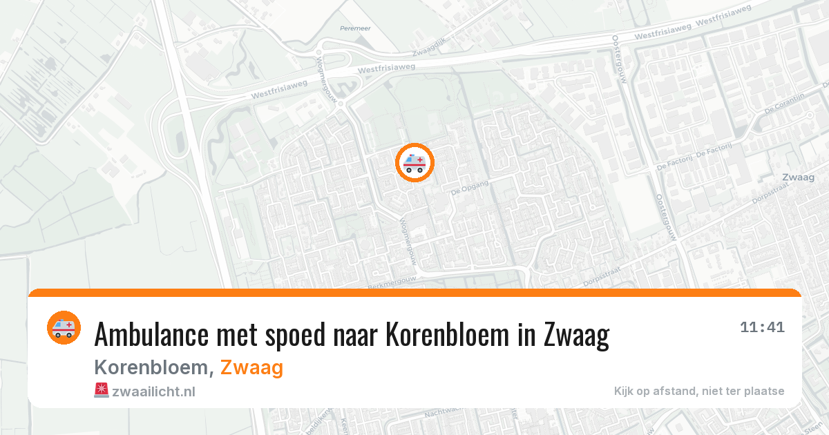 Ambulance met spoed naar Korenbloem in Zwaag — 20 mei 2026