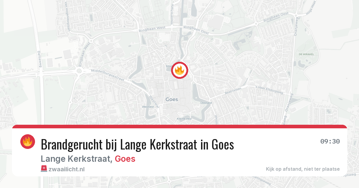 Brandgerucht bij Lange Kerkstraat in Goes — 19 mei 2026