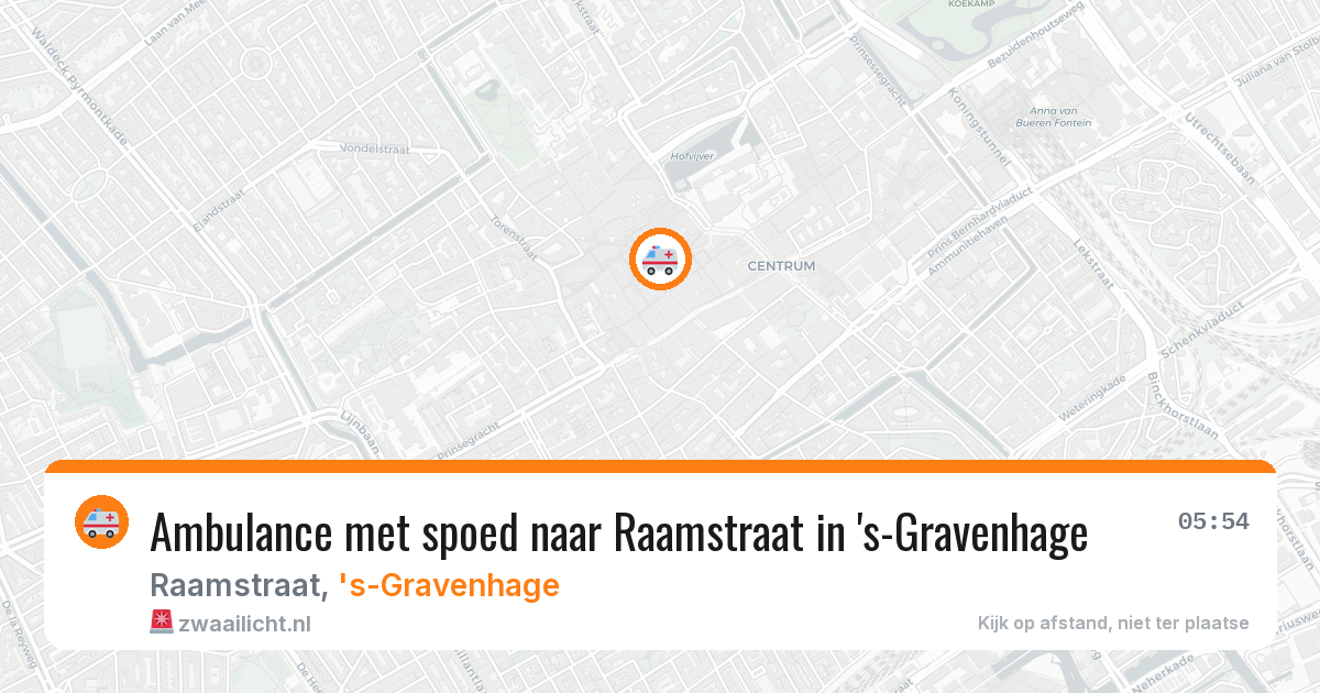 Ambulance met spoed naar Raamstraat in 's-Gravenhage — 11 aug 2026