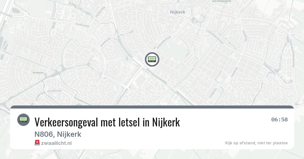 Verkeersongeval met letsel in Nijkerk — 15 jul 2026