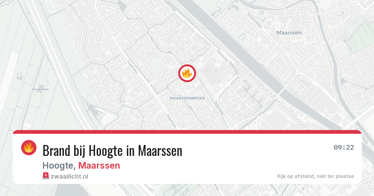Brand bij Hoogte in Maarssen — 14 mei 2026