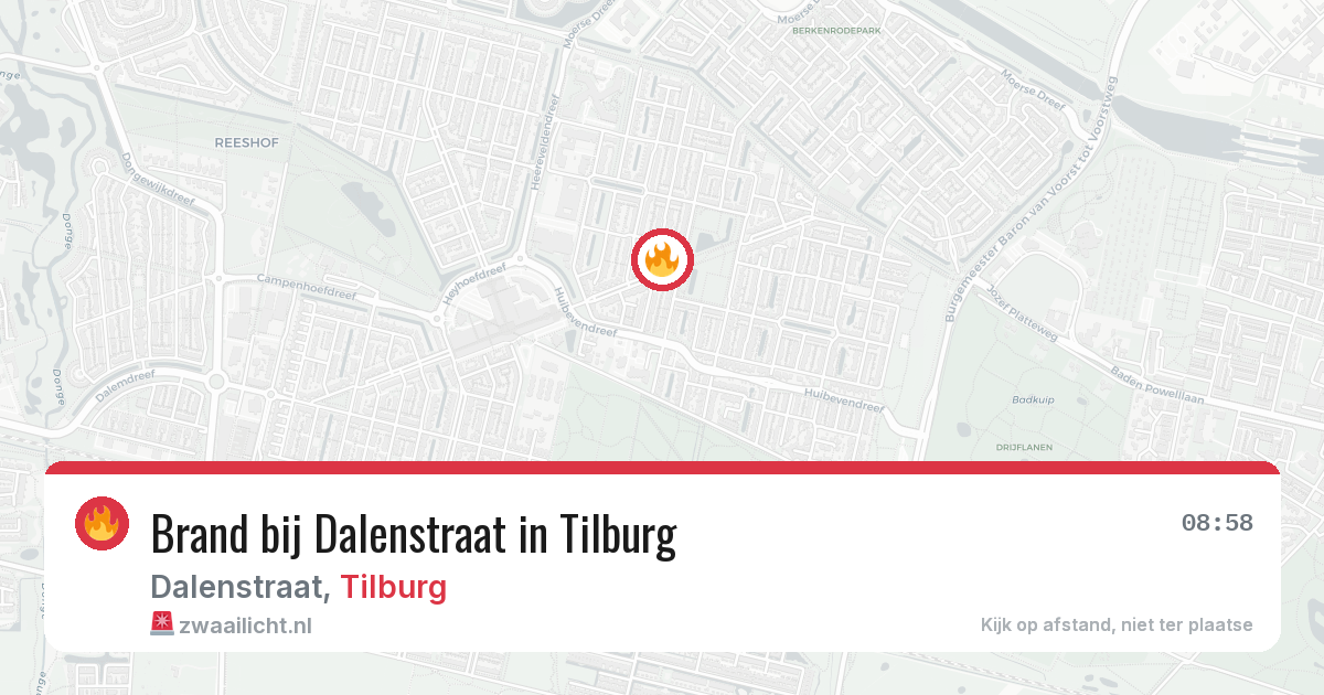 Brand bij Dalenstraat in Tilburg — 21 mrt 2026