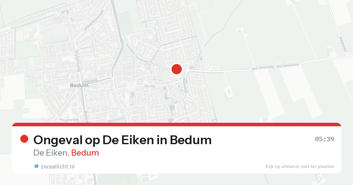 Ongeval op De Eiken in Bedum — 21 aug 2026