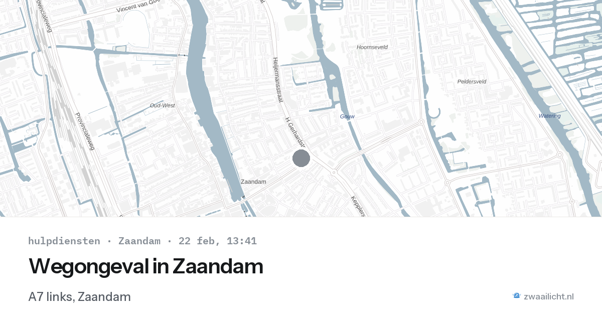 Wegongeval in Zaandam — 22 feb 2026