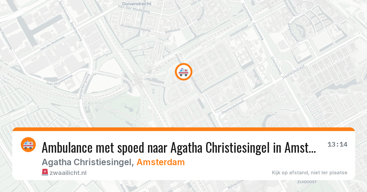 Ambulance met spoed naar Agatha Christiesingel in Amsterdam — 3 aug 2026