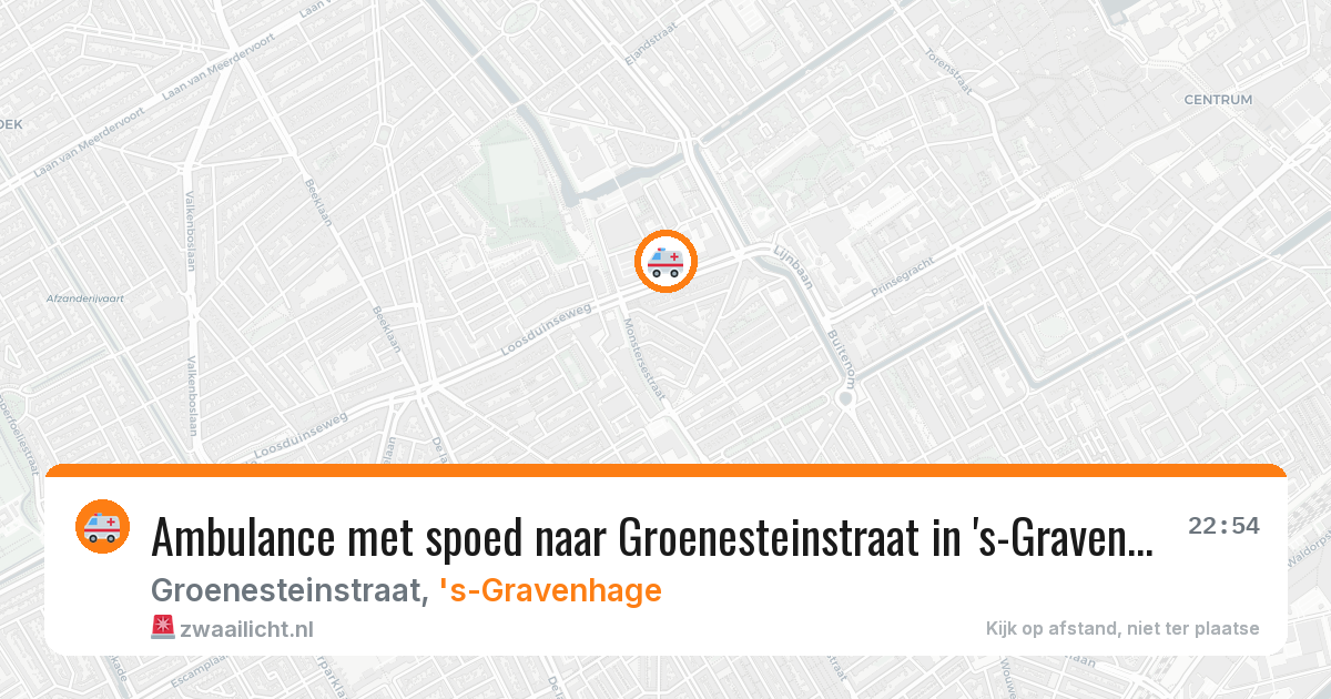 Ambulance met spoed naar Groenesteinstraat in 's-Gravenhage — 28 jun 2026