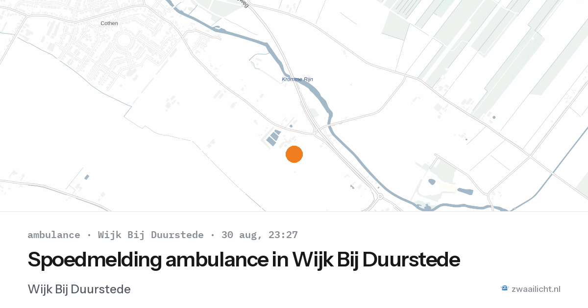 Spoedmelding ambulance in Wijk Bij Duurstede — 30 aug 2026
