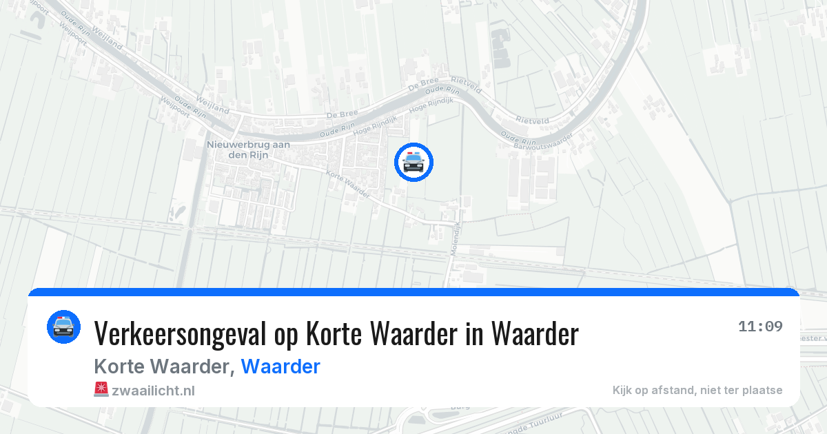 Verkeersongeval op Korte Waarder in Waarder — 24 jun 2026