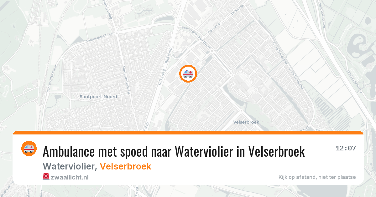 Ambulance met spoed naar Waterviolier in Velserbroek — 26 jan 2026