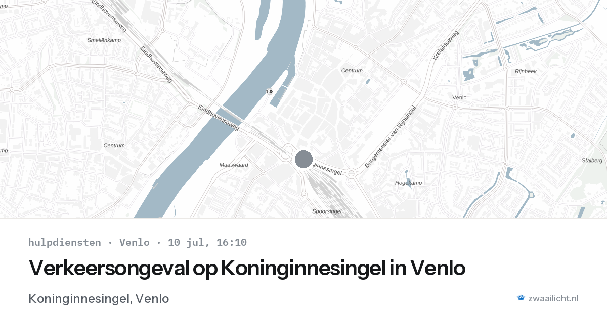 Verkeersongeval op Koninginnesingel in Venlo — 10 jul 2026