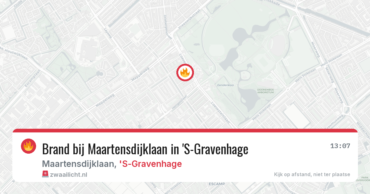 Brand bij Maartensdijklaan in 'S-Gravenhage — 21 jun 2026