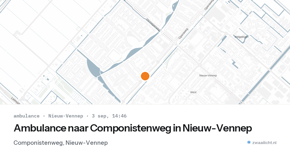 Ambulance naar Componistenweg in Nieuw-Vennep — 3 sep 2026