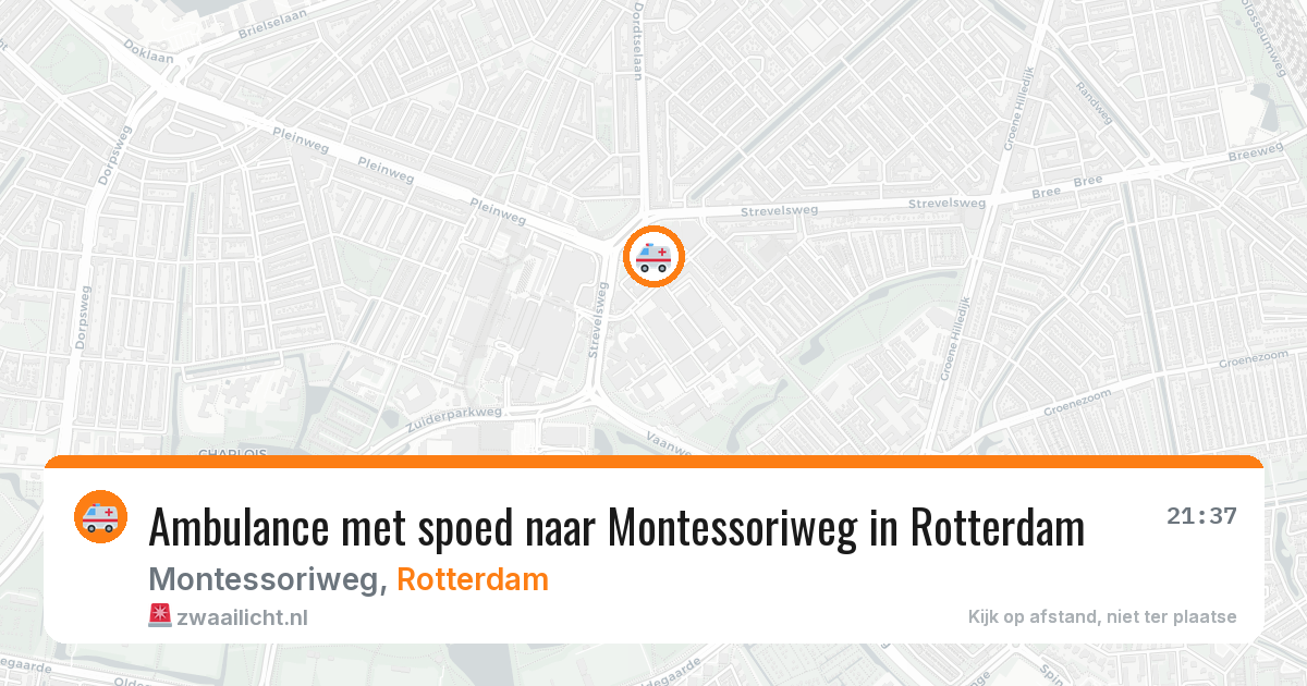 Ambulance met spoed naar Montessoriweg in Rotterdam — 13 aug 2026