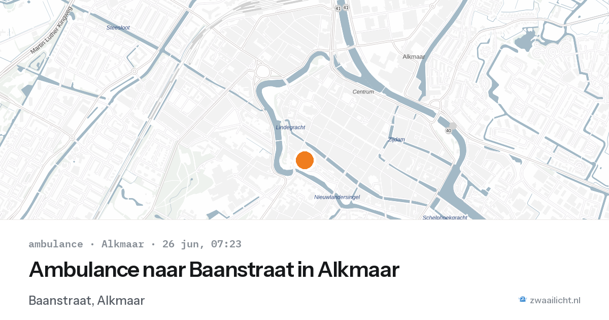 Ambulance naar Baanstraat in Alkmaar — 26 jun 2026