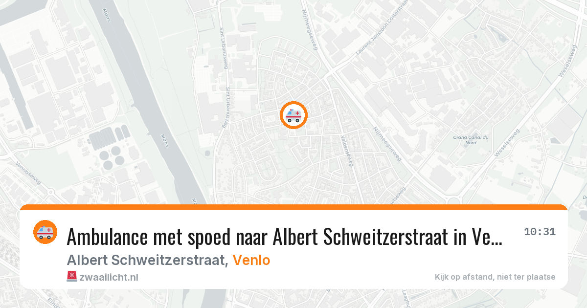 Ambulance met spoed naar Albert Schweitzerstraat in Venlo — 3 jun 2026