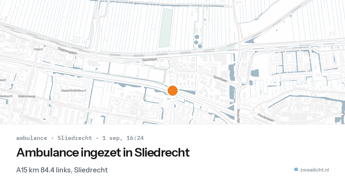 Ambulance ingezet in Sliedrecht — 1 sep 2026