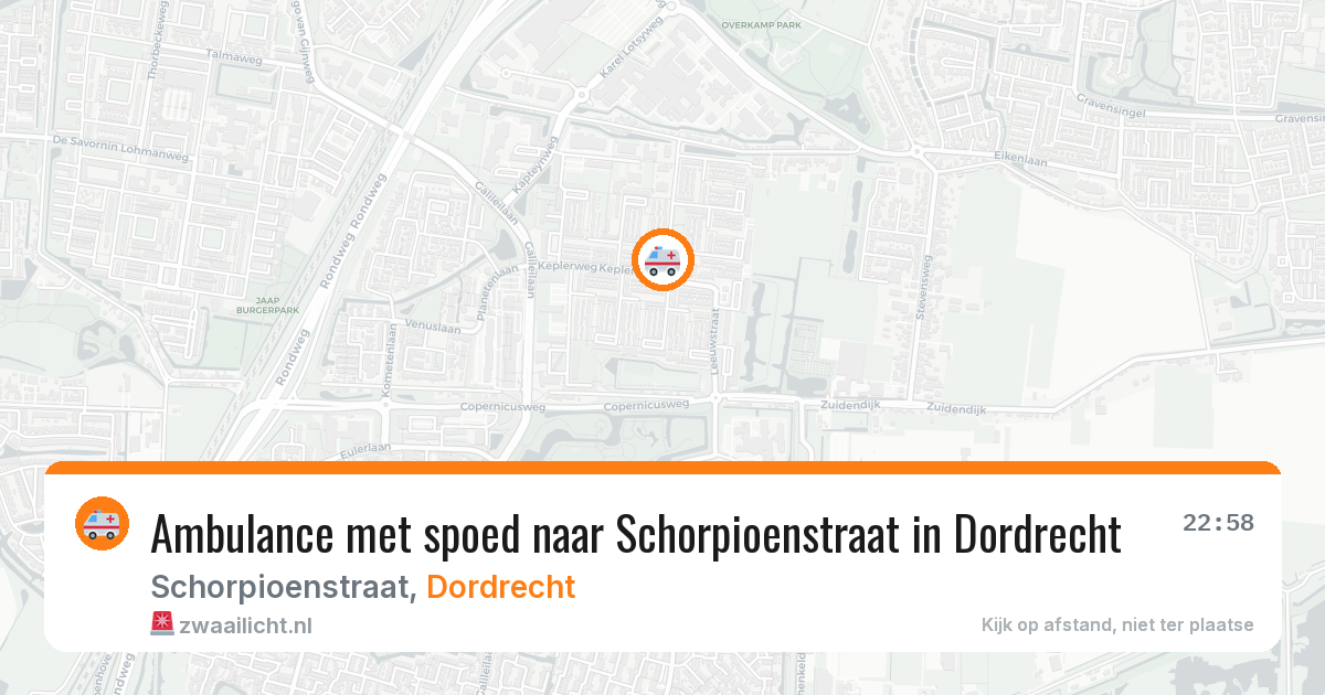 Ambulance met spoed naar Schorpioenstraat in Dordrecht — 24 jun 2026