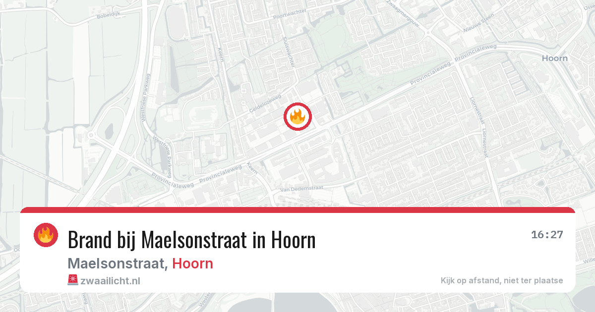 Brand bij Maelsonstraat in Hoorn — 19 mei 2026