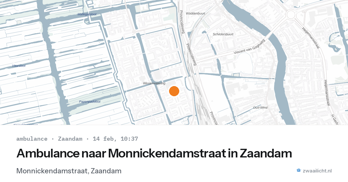 Ambulance naar Monnickendamstraat in Zaandam — 14 feb 2026