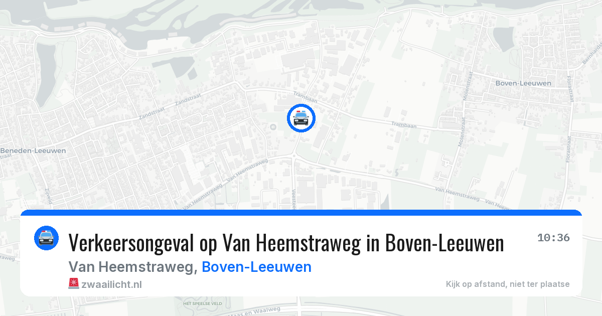 Verkeersongeval op Van Heemstraweg in Boven-Leeuwen — 26 mrt 2026