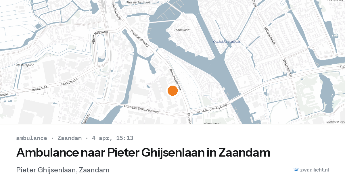 Ambulance naar Pieter Ghijsenlaan in Zaandam — 4 apr 2026