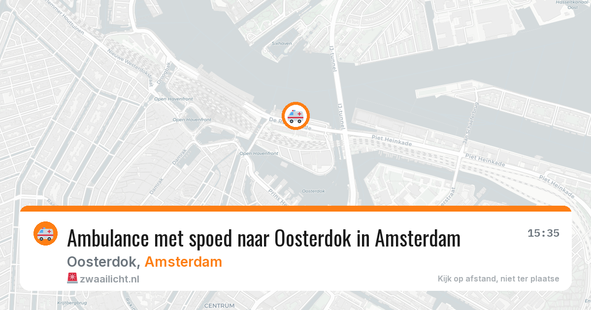 Ambulance met spoed naar Oosterdok in Amsterdam — 5 jul 2026